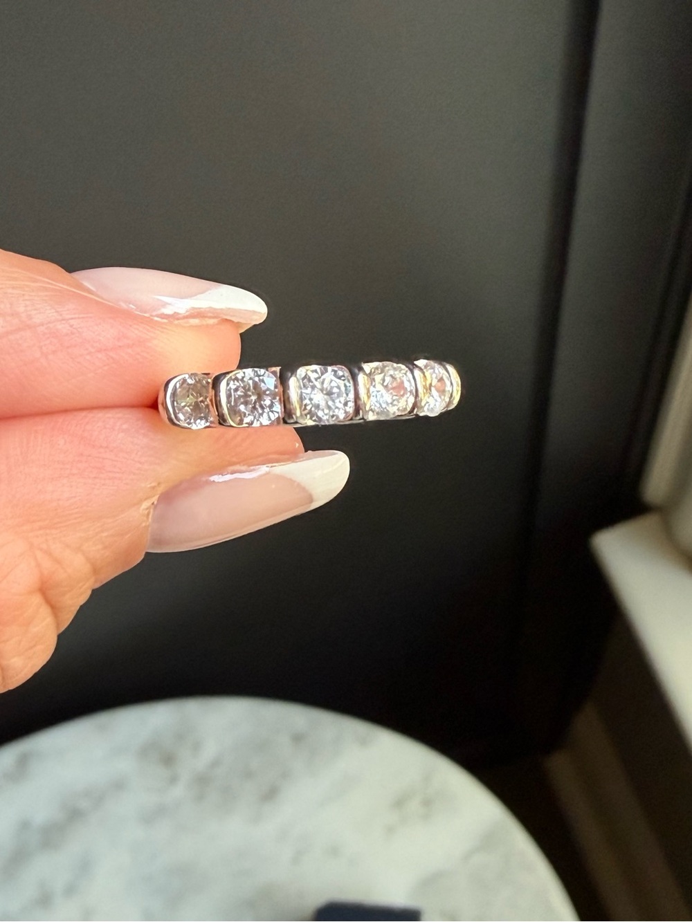 NWOT 1.50 ctw Lab Created White Sapphire 5-stone Anniversary Ring in SS sz 7 - Picture 5 of 6